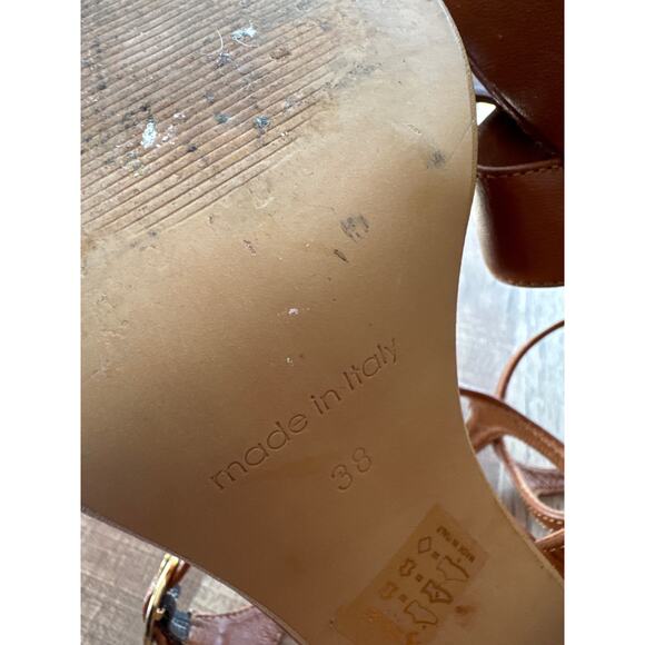 Women's Cordani Made in Italy Bowdie Platform Brown Leather Block Heels size 38 - Picture 6 of 8